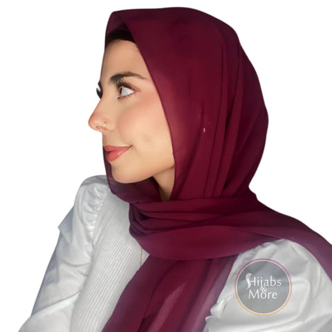 MAROON Matching Chiffon Set - Shop MAROON Matching Chiffon Hijab Set | Hijabs&More | Free Shipping