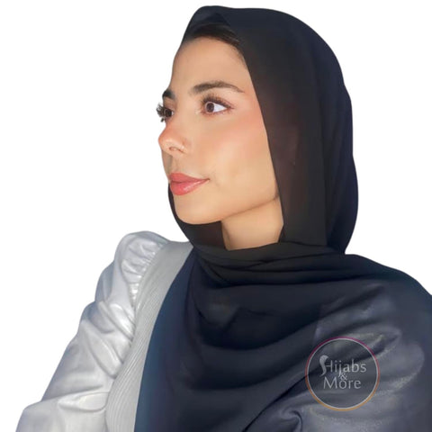 BLACK Matching Chiffon Set - Shop BLACK Matching Chiffon Hijab Set | Hijabs&More | Free Shipping