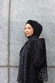 BLACK Polka Dot Chiffon Hijab - BLACK Polka Dot Chiffon Hijab | Hijabs&More Canada | Free Shipping