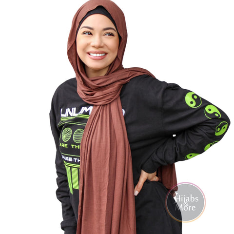 LIGHT BROWN Premium Jersey - LONG - Hijabs Shop Brown Jersey Hijabs | Hijabs Online | Free Shipping in Canada