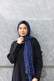 NAVY BLUE Polka Dot Chiffon Hijab - BLUE Polka Dot Chiffon Hijab | Hijabs&More Canada | Free Shipping
