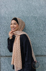 PEACH Polka Dot Chiffon Hijab - PEACH Polka Dot Chiffon Hijab | Hijab Store Canada | Free Shipping