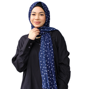 NAVY BLUE Polka Dot Chiffon Hijab