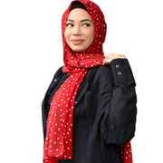 RED Polka Dot Chiffon Hijab