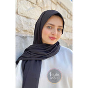 BLACK LUXURY Ribbed Jersey - Muslim Women Scarves - Ribbed Jersey Hijabs - Online Hijab Store
