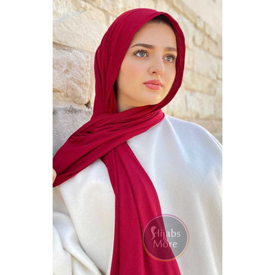 BURGUNDY LUXURY Ribbed Jersey - Muslim Scarves - BURGUNDY Ribbed Jersey Hijabs - Online Hijab Stores