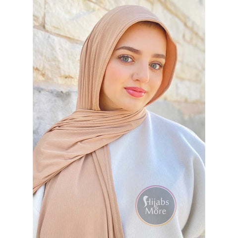 CAMEL LUXURY Ribbed Jersey - Muslim Scarves - CAMEL Ribbed Jersey Hijabs - Online Hijab Stores