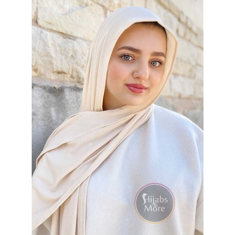 NUDE LUXURY Ribbed Jersey - Muslim Scarves - NUDE Ribbed Jersey Hijabs - Online Hijab Store