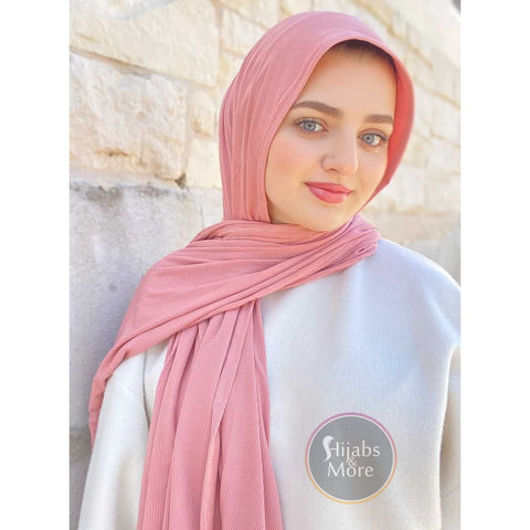 PINK LUXURY Ribbed Jersey - Muslim Scarves | PINK Ribbed Jersey Hijabs | Online Hijab Store