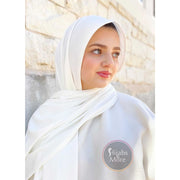 WHITE LUXURY Ribbed Jersey - Muslim Headscarves | WHITE Ribbed Jersey Hijabs | Online Hijab Store