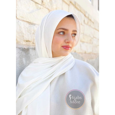 WHITE LUXURY Ribbed Jersey - Muslim Headscarves | WHITE Ribbed Jersey Hijabs | Online Hijab Store