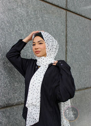 WHITE Polka Dot Chiffon Hijab - WHITE Polka Dot Chiffon Hijab | Hijabs&More Canada | Free Shipping