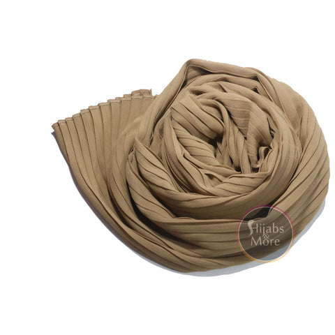 BEIGE Pleated Chiffon