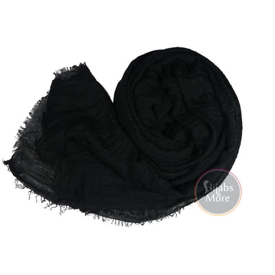 BLACK Ripple Cotton - Hijabs