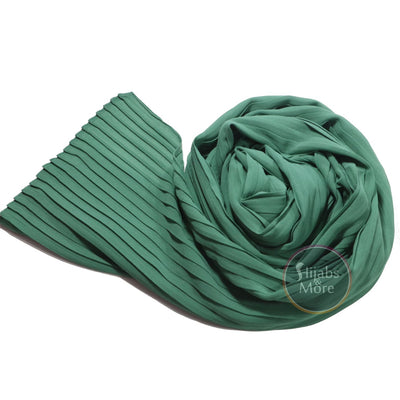 EMERALD GREEN Pleated Chiffon