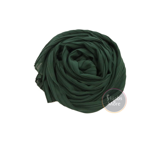FOREST GREEN Pleated Chiffon