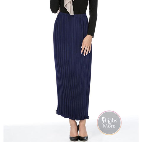 Modest Pleated Skirts - Large / Navy Blue - Skirts